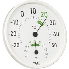 Dostmann Analog Termal Higrometre, 45.2045.02, Iç ve Dış Mekan Için, Renkli Konfor Bölgeleri, Beyaz, U 130 x G 20 x Y 165 mm