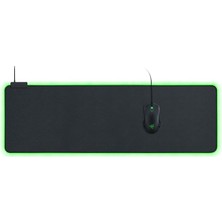 Fimer Goliathus Extended Chroma - Rgb Aydınlatmalı Ekstra Büyük Yumuşak Xxl Oyun Faresi Altlığı (Kablo Tutucu, Kumaş Yüzey, Kapitone Kenar, Tüm Fareler Için Optimize Edilmiş) Siyah