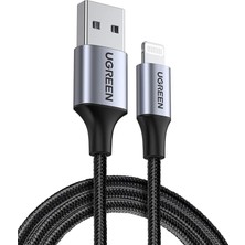 Fimer Mfi Lisanslı Usb-A & Lightning Örgülü Data ve Şarj Kablosu, 2 Metre, Siyah, ‎60158