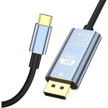 Fimer Type-C To Dp Kablo, 8k 60Hz 200CM Yüksek Hızlı, Tip C To Displayport Kablo 2 Metre Uzunluğu USB C Displayport 200CM ZR858
