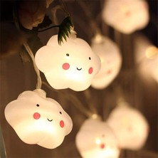 20 LED Sıcak Beyaz Bulut Işık Zinciri, Çocuklar Için Peri Şeklinde Gece Lambası, Yatak Odası, Koridor, Çelenk, Düğün, Noel Dekorasyonu, Pille Çalışır (Dahil Değildir)