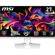 Fimer 26.5 Mag 272QPW Qd-Oled X28, Gaming Monitör, Wqhd, 16:9, Flat, Qd-Oled, 280Hz 0.03MS, Freesync Premium Pro, Pivot, Beyaz