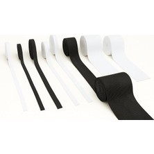 Top - 25 Metre - Bel Paça Yassı Geniş Lastik Lateks Ürün - Elastik Bant - Don Lastiği (Beyaz, 1 Cm)