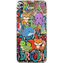 Fimer Galaxy A70 ile Uyumlu Grafiti Mini Tasarımlı Şeffaf Silikon Kılıf