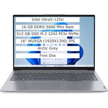 Fimer Thinkbook 16 21MS005KTR Ultra5 125U 16GB 512SSD 16" Wuxga Freedos Dizüstü Bilgisayar