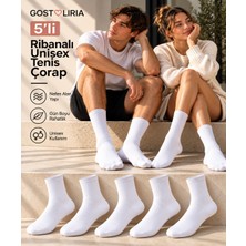 GOST LİRİA 5’li Beyaz Ribanalı Tenis Çorap