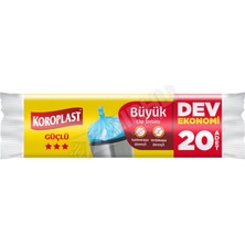 2 Adet Koroplast Güçlü Dev Ekonomi Mavi Büyük Boy Çöp Torbası