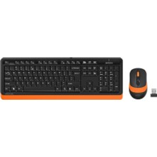Fimer Tech FG1010 2.4g Q Türkçe Fn-Multimedya Klavye+Optik 2000DPI Mouse Siyah/turuncu Kablosuz Set