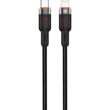 Fimer Metre Usb-C'den Lightning'e Uyumlu Örgülü Şarj Kablosu, 30W Hızlı Şarj, Siyah, Laptop/tablet/telefon ile Uyumlu