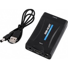 Fimer HDMI Scart Dönüştürücü Video Converter, 1080P Destekli, Pal Ntsc Seçilebilir, Tak Çalıştır, 5V Güç Girişli, HDMI Giriş Scart Çıkış Dönüştürücü | Hs-74