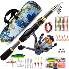 Fimer 1.8m Çantalı Motorlu Spin Olta Seti Silikon Rapala Misina Jighead Herşey Dahil Tam Set Ultra Hafif Tasarım
