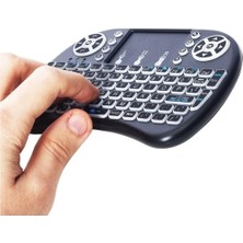 Fimer Ledli Dokunmatik Kablosuz Mini Klavye, 92 Tuş, 2.4 Ghz, Siyah