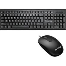 Deskmate+ Siyah Türkçe Q Ev Ofis Kullanımına Uygun USB Kablolu Klavye ve Mouse Seti