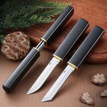 Fimer 2’li Japon Tanto Şef Bıçağı Seti – Paslanmaz Çelik, Kılıflı, Ultra Keskin Kamp & Mutfak Bıçak Seti Siyah