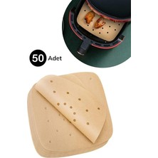 Fimer 50 Adet Air Fryer Pişirme Kağıdı Tek Kullanımlık Hava Fritöz Yapışmaz Yağlı Kağıt Delikli Model