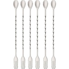 Fimer Adet 32 cm Çelik Çift Başlı Kokteyl Karıştırma Barmen Kaşığı CIN582-6
