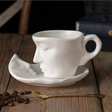 Fimer Iskandinav Yüz Şekilli Fincan Takımı - Kupa Kahve Fincan Takımı Hediyelik - 1 Set 260 ml