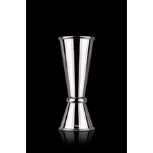 Fimer Çelik Çift Taraflı Kokteyl Jigger, Gümüş Rengi, Parlak Yüzey, Bar Ölçüm Kabı 25/50 ml
