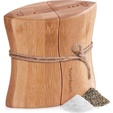 Fimer Nunna Bambu Tuzluk ve Biberlik Seti, Mutfak Tezgahı Veya Masa Için Doğal Bambu Ahşap Tuzluk ve Biberlik Seti, Kadınlar Için Hediye, Modern Çiftlik Evi Dekoru, Ev Dekoru, Restoranlar