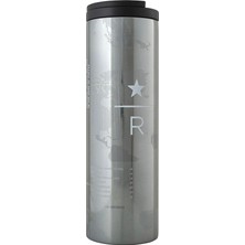 Fimer Reserve™ Gümüş Harita Tasarımlı Termos - 473 ml