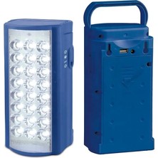 Fimer Çok Fonksiyonlu Güçlü Işıldak, 24 Led, 80 Saat, Powerbank Kamp Lambası USB Şarj Çıkışlı 3gün Aydınlatma Işıldak Lamba 220V Şarjlı Powerbank Işıldak (Mavi)