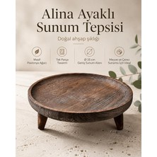 Fimer Ayaklı Sunum Tepsisi Büyük Otantik Eskitme Efektli Lüx Servis Sunum Tepsi Bahex B1619