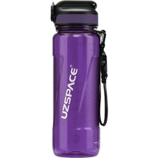 Fimer 850ML Pipetli Ölçü Skalalı Şeffaf Gövde Tritan Su Matarası (Mor)