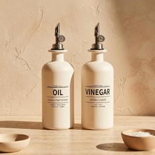Fimer Cam Yağlık Sirkelik Seti 500 ml - Sızdırmaz Paslanmaz Damlatmaz Kapaklı Yağdanlık ve Sosluk - Modern Mutfak ve Sofra Için Şık Tasarım