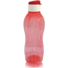 Fimer Tupperware Eco Şişe 750 ml Kırmızı Beyazlı Kapaklı Matara Suluk Kolay Kapak