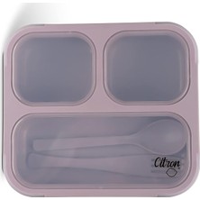 Fimer Citron Çatal ve Kaşıklı Bento Beslenme Kutusu Seti - Purple 1196861
