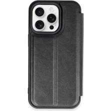 Efnaz Style Apple iPhone 14 Pro Kılıf Flip Cover - Siyah