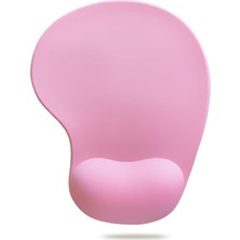 Ahes - Elips Bilek Destekli Mouse Pad | Konforlu, Kaymaz Taban, Ergonomik, Yumuşak, Ev,ofis (Pembe)