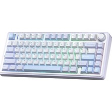 Ahes F75 Mekanik Rgb Tkl Gray Switch Kablosuz Makrolu Hot Swap Klavye Buz Mavisi