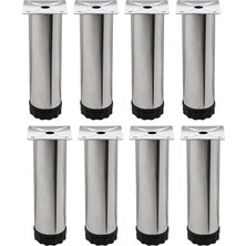 Ahes 8 Adet Metal Ayarlanabilir 15 cm Krom Destek Ayağı Mobilya Kanepe Baza Koltuk Dolap Sehpa Tv Ünitesi Ayağı