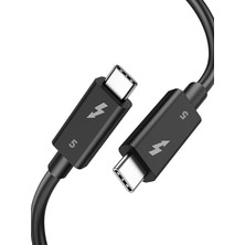 Ahes Thunderbolt 5.0 Type-C Kablo – 240W Pd Hızlı Şarj, 120GBPS Veri Aktarımı, 16K 60Hz Görüntü Desteği, E-Marker Akıllı Çipli, Thunderbolt 3/4/usb4 Geriye Uyumluluklu Örgü Kablo | ZR1107