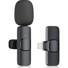 Ahes Profesyonel Kablosuz Yaka Mikrofonu iPhone Ipad, Plug-Play 2.4g Ultra Düşük Gecikme-Dahili Gürültü Azaltma Çip Yaka Mikrofon Röportaj, Podcast, Vlog, Youtube