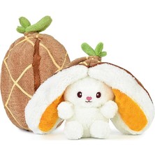 Ahes Oyuncak Pelüş Çilek Tavşan,fermuarlı Meyve Çantasında Nakışlı,40 Cm,pembe, Kırmızı, Karpuz, Ananas, Havuç Model Seçenekleri,paskalya,çilek Tavşan (Ananas)