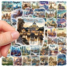 Ahes Travel Postcard Stickers, Sticker Seti Laptop Notebook Tablet Sticker Seti