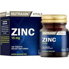 Ahes Vitals Zinc 15 Mg 100 Tablet Takviye Edici Gıda