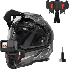 Ahes Motosiklet Kaskı Gopro Hero 11, 10, 9, 8, 7, 6, INSTA360 X3, One X2, One X, One X, Djı Osmo Aksiyon, Kaymaz Silikon, Kurulumu Kolay, Aksiyon Kamera Aksesuarları (2. Nesil) Için Çene Montajı