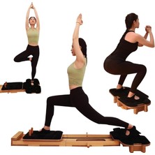 Ahes Profesyonel Reformer Pilates Aleti – Ahşap Gövde, Ayarlanabilir Yaylı Sistem