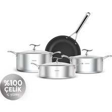 Ahes Plasma Steel 3ply 316+ 7 Parça Tencere Seti Ind