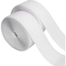 Ahes Magnet 3 Metre Beyaz Cırt Cırtlı Bant, En 5cm Kaliteli Cırt Bant, Çırt Çırt Band, Çift Taraflı Cırt