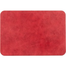 Ahes Wmp-15 28,5X19,5X0,5CM Kırmızı Kablosuz Şarj+Mouse Pad