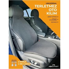 Ahes Part Terletmez Koltuk Koruyucu Kılıf Siyah 3 Lü Universal 2 Parça Ön 1 Parça Arka