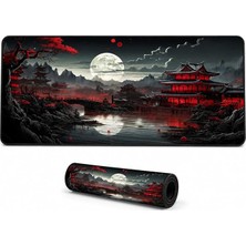 Ahes Zen Xxl Mouse Pad 90X40 Cm, Büyük Masa Matı, 3 mm Dikişli Kenar, Kaymaz Kauçuk Taban, Gaming Mousepad – Crimson Temple
