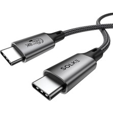 Ahes Usb-C Kablo 1.8 M 240W 40GBPS 8k 60Hz 4K 144Hz Thunderbolt 3/4 Uyumlu Type-C Hızlı Şarj Veri Görüntü ve Ses Aktarım Kablosu