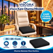 Viscora Visco Kare Oturma Minderi – Ofis Koltuğu, Sandalye ve Ev Için Kaymaz Minder 44×44×5 cm