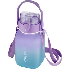 Ahes 1100ML Çocuk Askılı Pipetli/pipetsiz Kullanım Çift Renk Softtouch Motivasyon Matarası Çıkartma Hediyeli