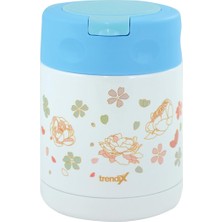 Ahes Çelik Içli Termos 350 ml Mavi Çelik Kaşık Ile TX-6129